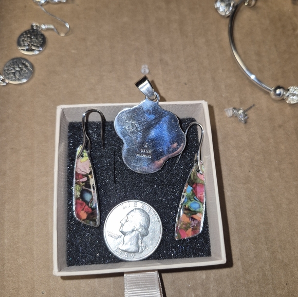 Colorful Turquoise Sterling Silver Necklace - Picture 2 of 6